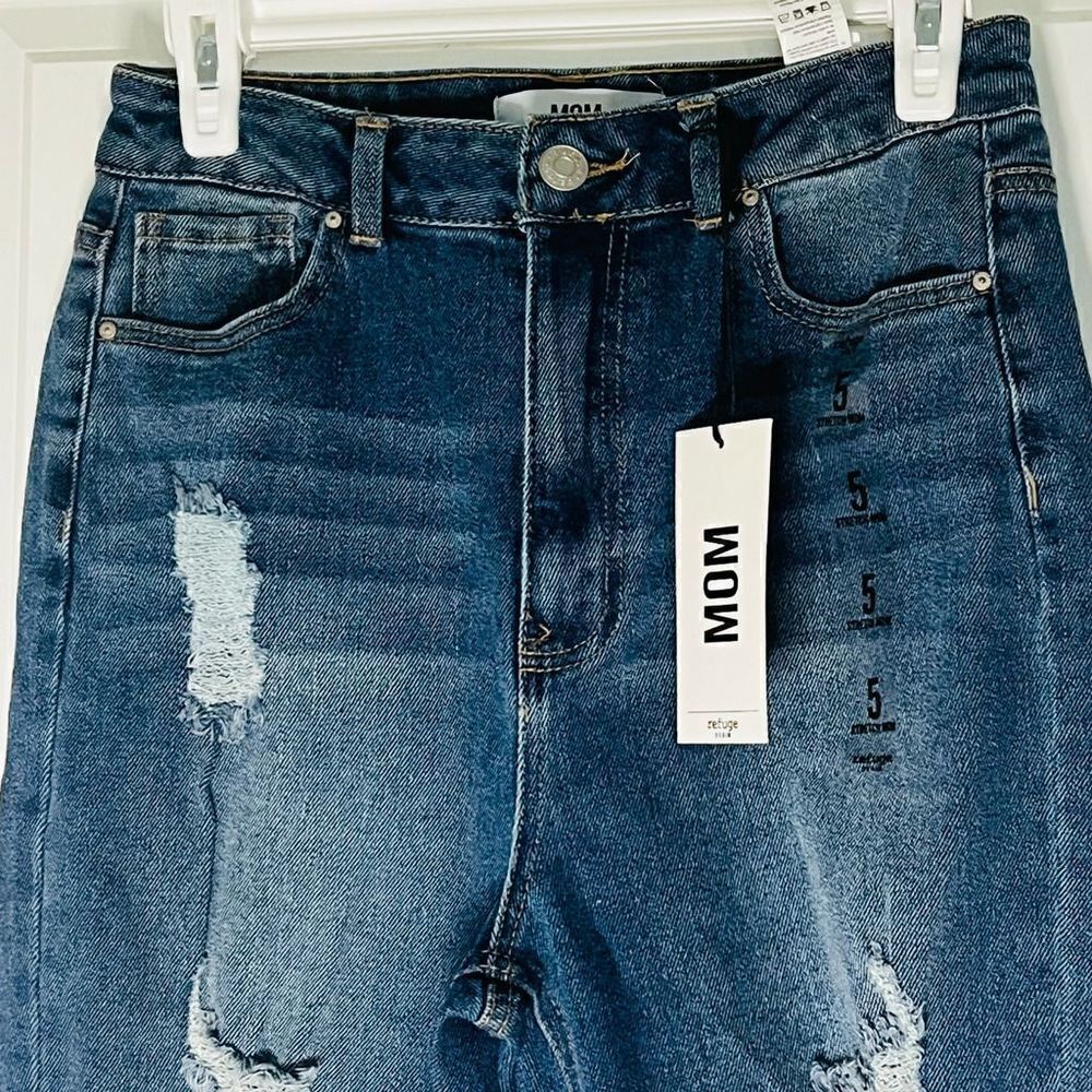 Mom denim distressed High Rise Womens' jeans size 5 - Picture 12 of 12